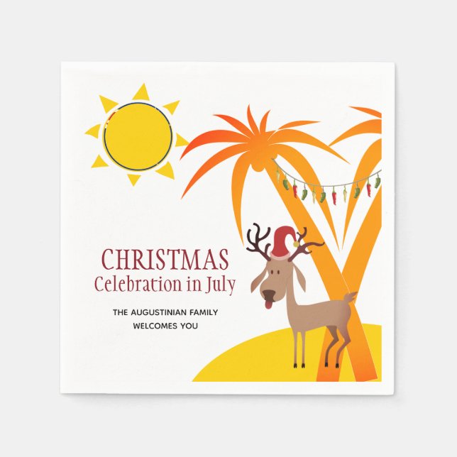 CHRISTMAS FIRANDE I JULY Nya Zeeland Papper Pappersservett (Framsidan)