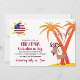 CHRISTMAS FIRANDE I JULY USA BBQ Party Inbjudningar