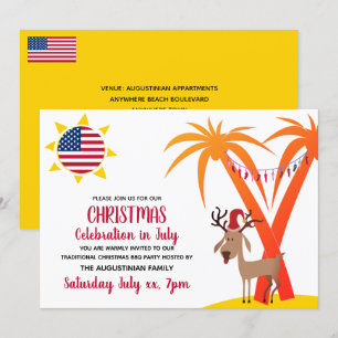 CHRISTMAS FIRANDE I JULY USA BBQ Party Inbjudningar
