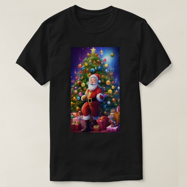 Christmas firande med tomten. t shirt (Design framsida)