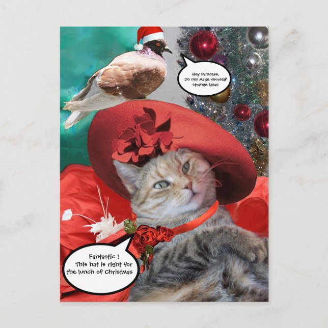 CHRISTMAS FIRANDE of PRINCESS TATUS CAT Vykort (Framsida)