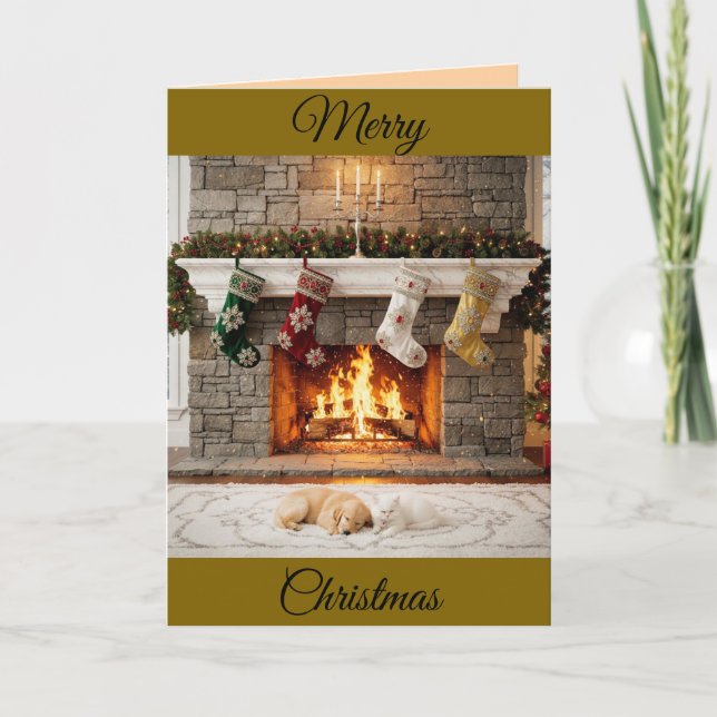 Christmas Fireplace Card Helgkort (Framsida)