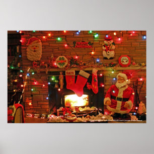 CHRISTMAS FIREPLACE POSTER