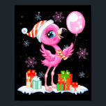 Christmas Flamingo Pajama Matching Santa Hat Xmas  Poster<br><div class="desc">Christmas Flamingo Pajama Matching Santa Hat Xmas Women Girl</div>