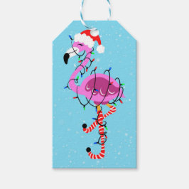 Christmas Flamingo Presentetikett