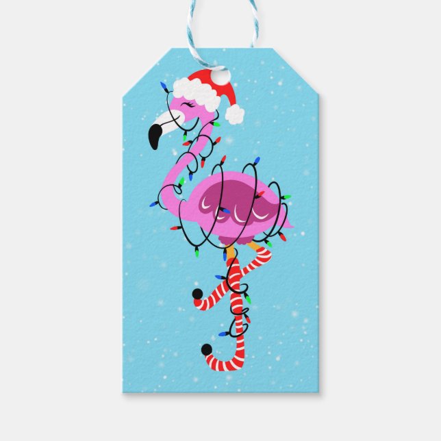 Christmas Flamingo Presentetikett (Framsidan)