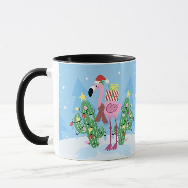Christmas Flamingo with Cactus Mugg (Vänster)