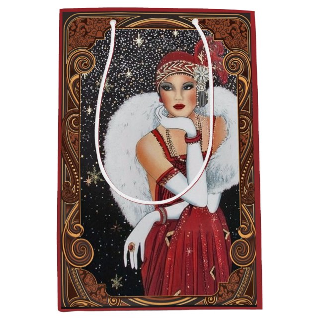 Christmas Flapper Girl Ruby Red Dress Jewels (Framsidan)