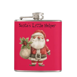 Christmas Flask - Santa's Little Helper  Fickplunta