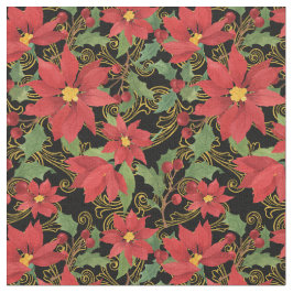 Christmas Floral Black Tyg