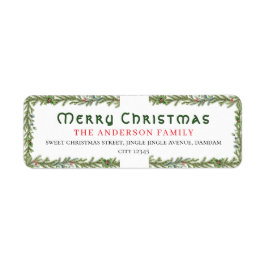 Christmas Floral Elegant Simple Return Address Returadress Etikett