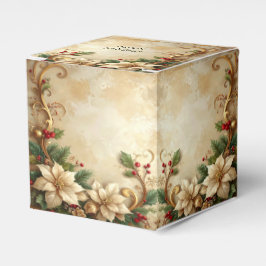 Christmas Floral Holiday Favor Box Presentaskar
