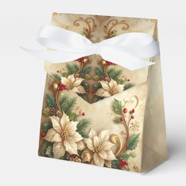 Christmas Floral Holiday Gift Box Presentaskar (Framsidan Sidan)
