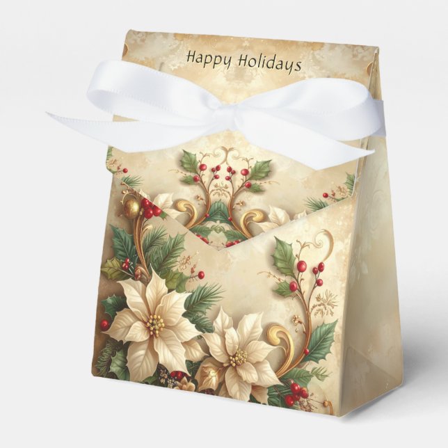 Christmas Floral Holiday Gift Box Presentaskar (Framsidan Sidan)