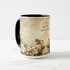 Christmas Floral Holiday Mug Mugg