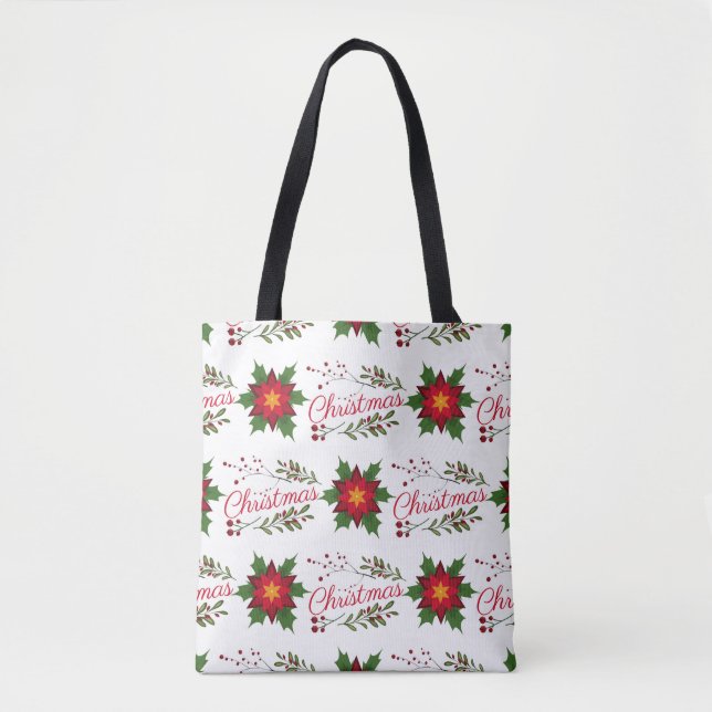 Christmas floral wreath winter pattern floret holi tygkasse (Framsida)