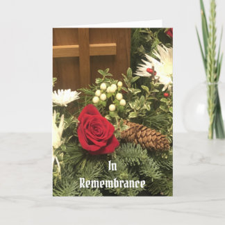 Christmas flowers, InRemembrance Card Kort