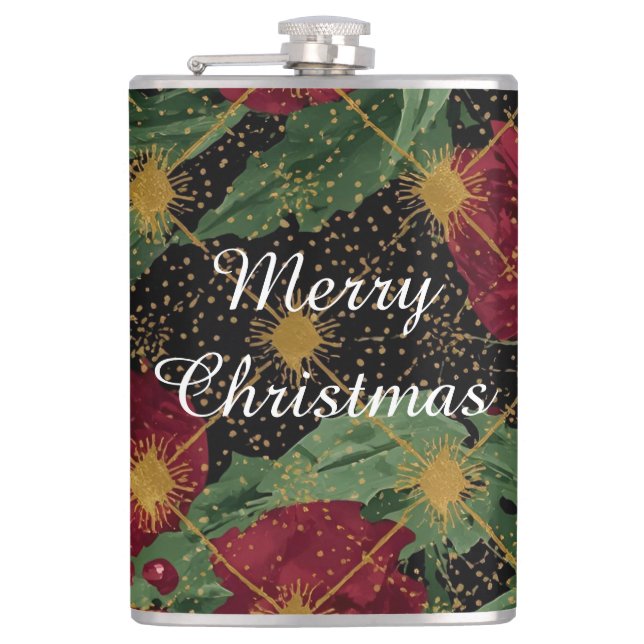 Christmas Flowers Pattern,Gold Red Green Black  Fickplunta (Framsidan)