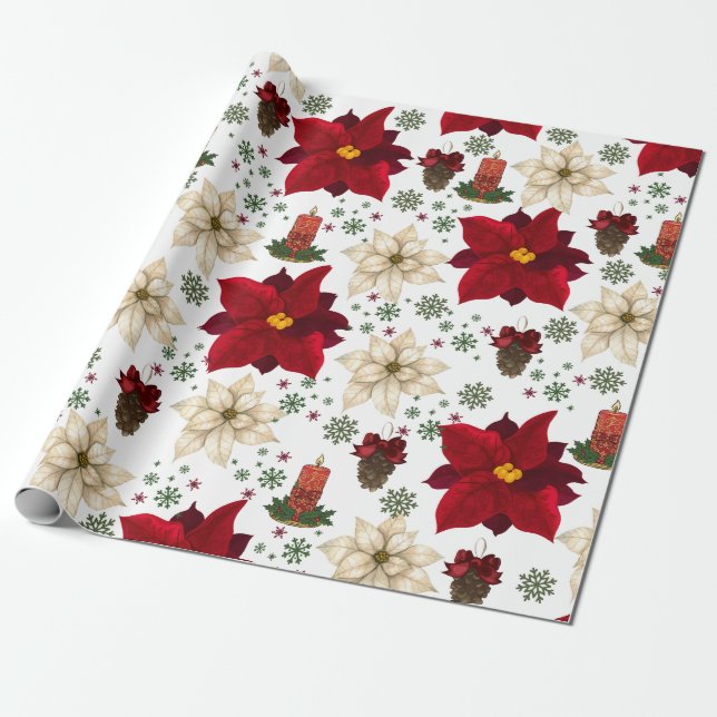 Christmas flowers presentpapper (Utrullad)