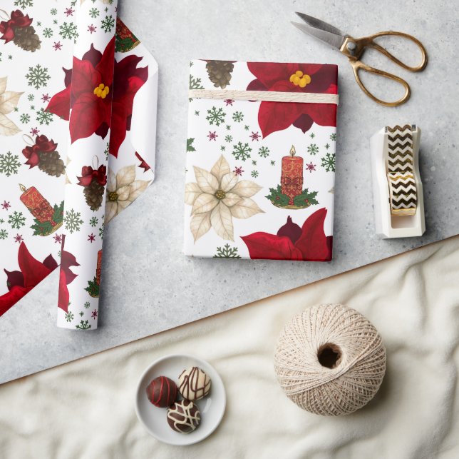 Christmas flowers presentpapper (Hantverk)