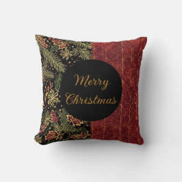 Christmas Flowers ,Red Gold Black,Merry Christmas Kudde