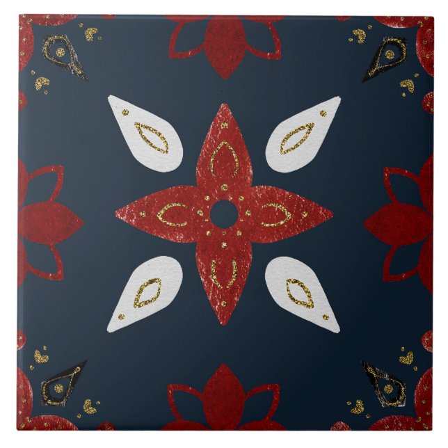 Christmas Folk Nordic Art Kakelplatta (Framsidan)