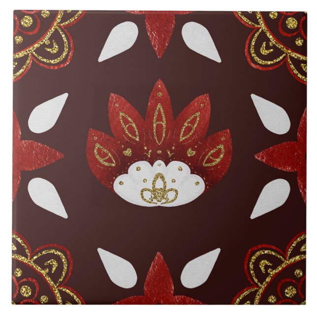 Christmas Folk Nordic Art Kakelplatta (Framsidan)