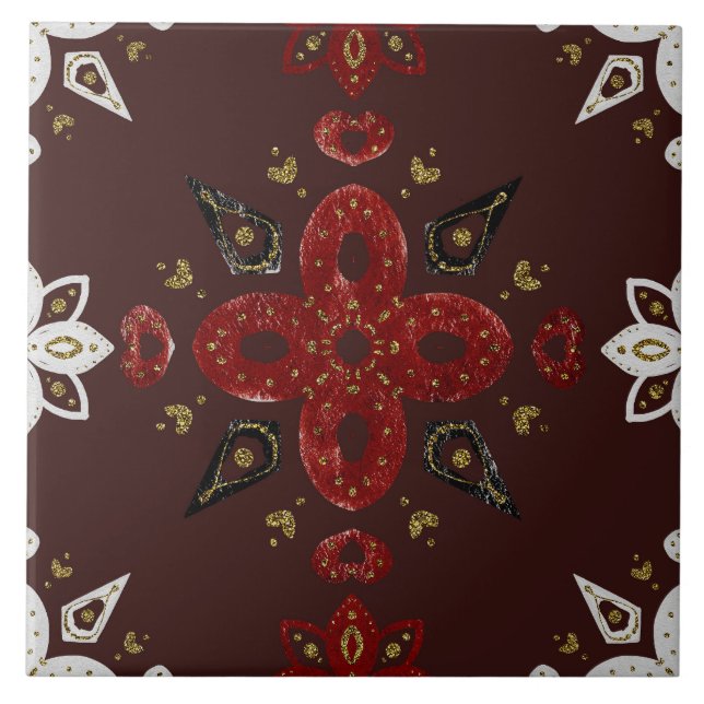 Christmas Folk Nordic Art Kakelplatta (Framsidan)