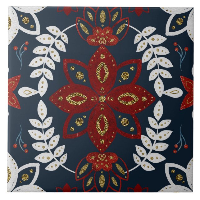 Christmas Folk Nordic Art Kakelplatta (Framsidan)