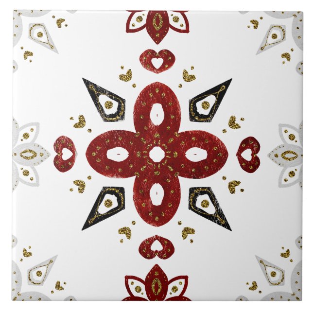 Christmas Folk Nordic Art Kakelplatta (Framsidan)