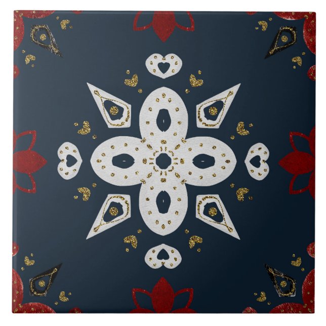 Christmas Folk Nordic Art Kakelplatta (Framsidan)