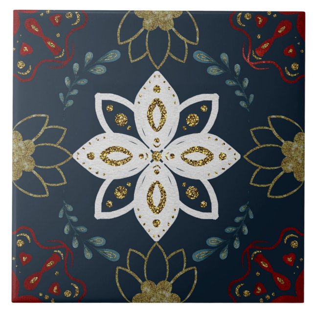 Christmas Folk Nordic Art Kakelplatta (Framsidan)
