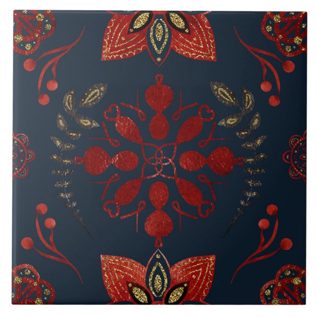 Christmas Folk Nordic Art Kakelplatta (Framsidan)