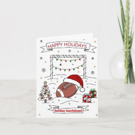 Christmas football Ball Santa Hat Greeting Cards Helgkort