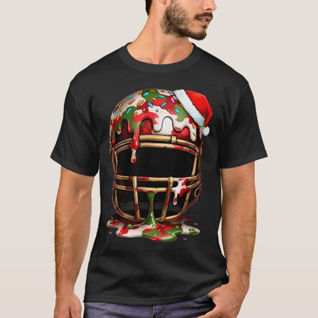 Christmas Football Drip Boys Ice Cream Drip Camo S T Shirt (Framsida)
