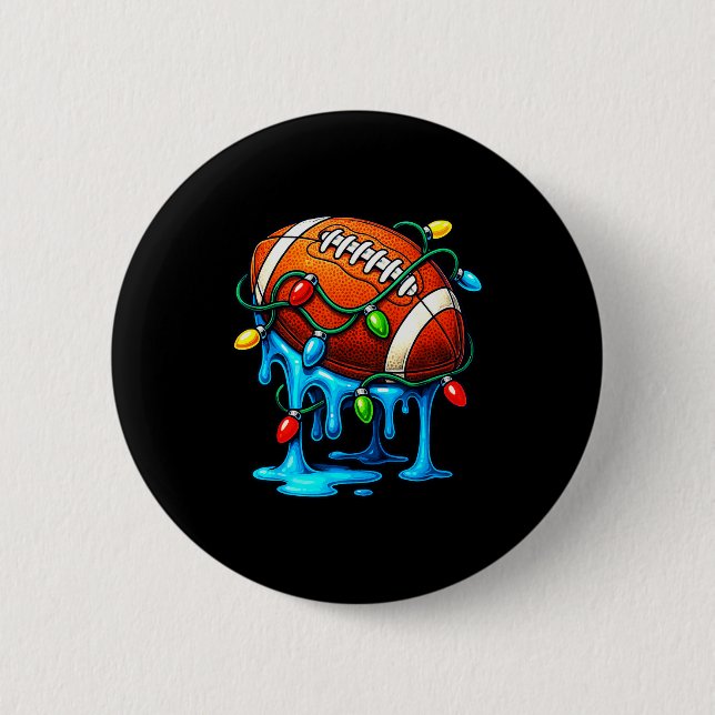 Christmas Football Drip Ice Cream Dripng  Knapp (Framsida)