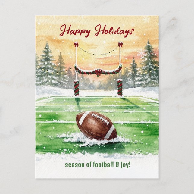 Christmas Football Holiday Greeting Cards Helg Vykort (Framsida)