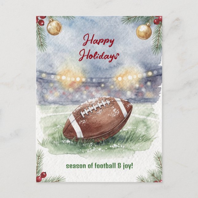 Christmas Football Holiday Greeting Cards Helg Vykort (Framsida)