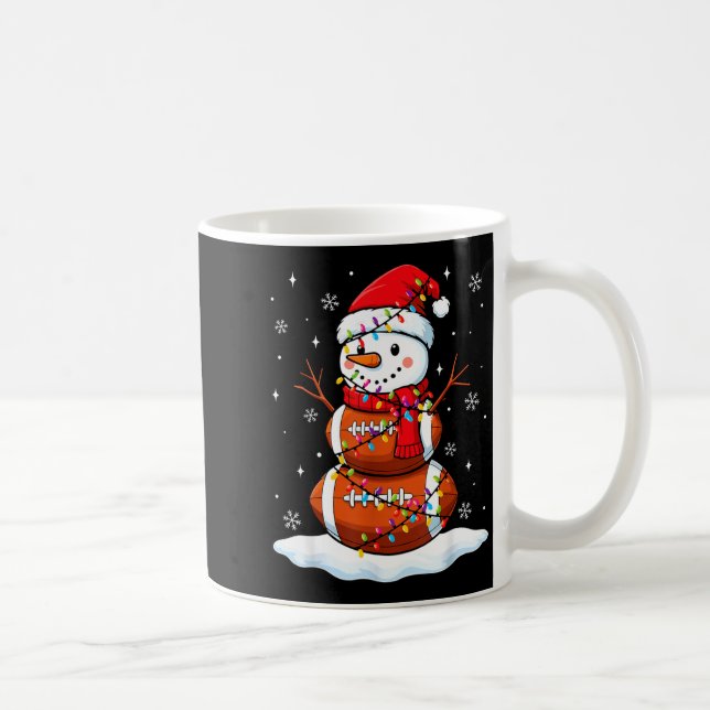 Christmas Football Snowman Kids Football Christmas Kaffemugg (Höger)