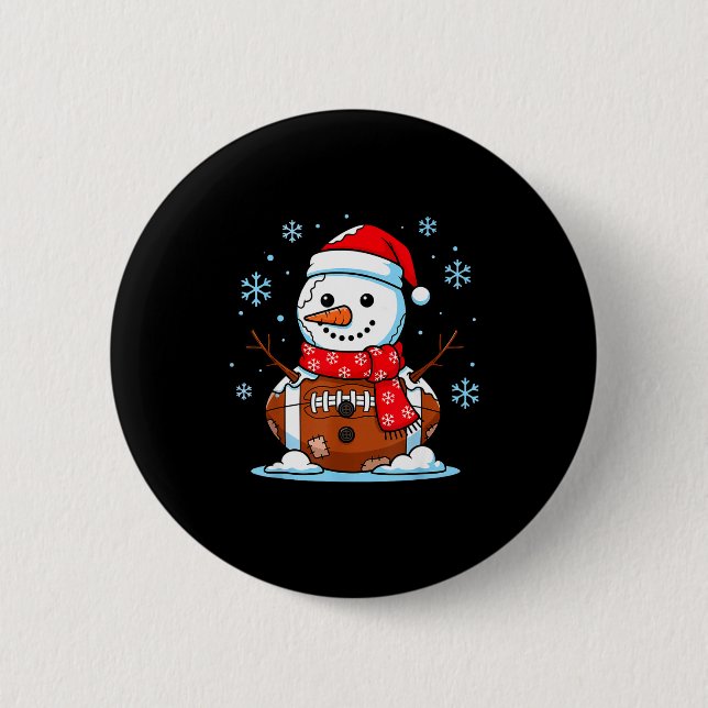 Christmas Football Snowman Kids Football Christmas Knapp (Framsida)
