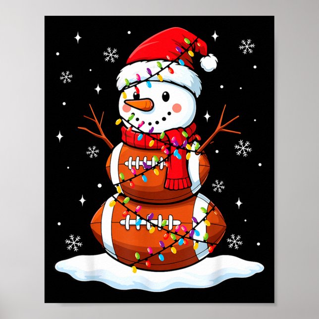 Christmas Football Snowman Kids Football Christmas Poster (Framsidan)