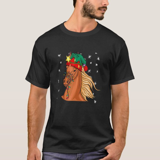 Christmas for men women kids ELF Horse T Shirt (Framsida)