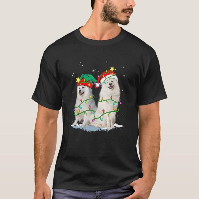 Christmas for men women kids Santa ELF Eskimo Dog T Shirt (Framsida)