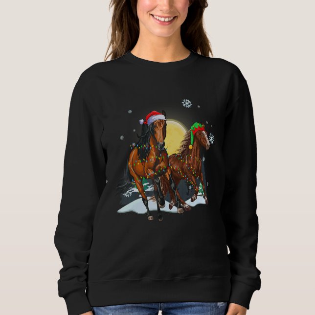 Christmas for men women kids Santa ELF Horse T Shirt (Framsida)