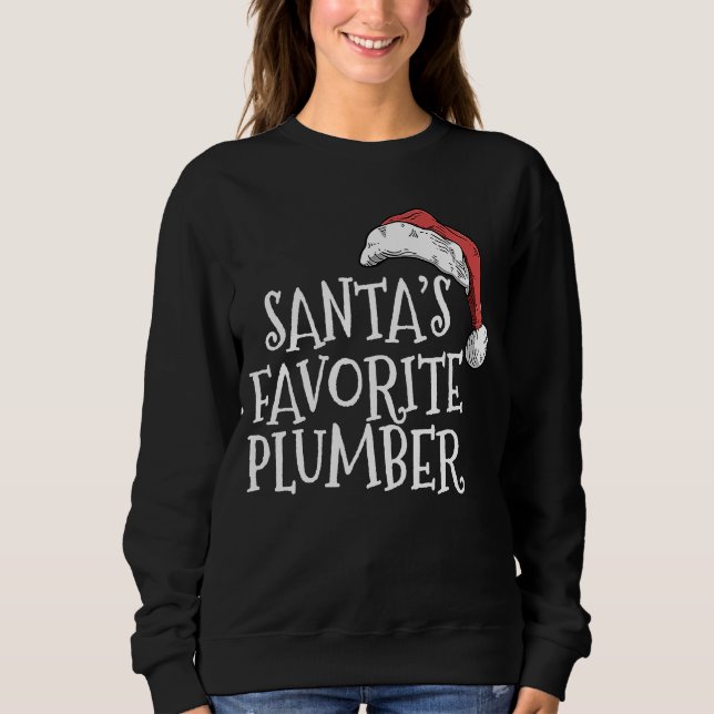 Christmas for plumbers Santa's favorite plumber T Shirt (Framsida)