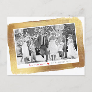 CHRISTMAS fotoluxe glam guld borstad ram Helg Vykort