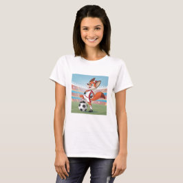 Christmas Fox Playing Football T Shirt