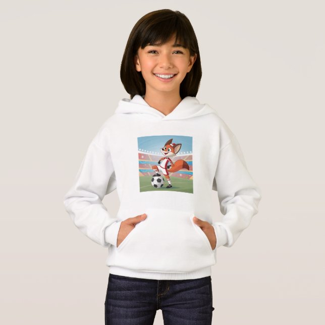 Christmas Fox Playing Football T Shirt (Hel framsida)