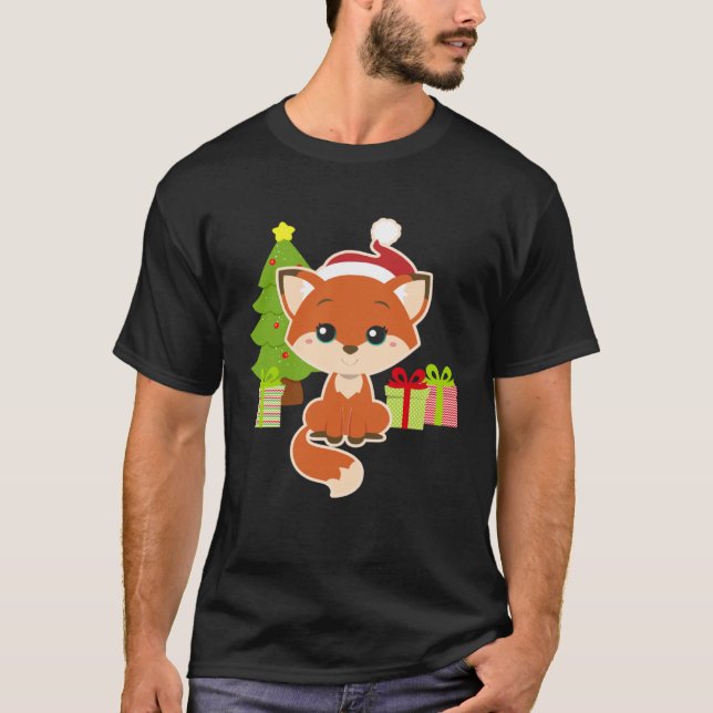 CHRISTMAS FOX Toddler Girls Kid Cute Wolf Dog  Mom T Shirt (Framsida)
