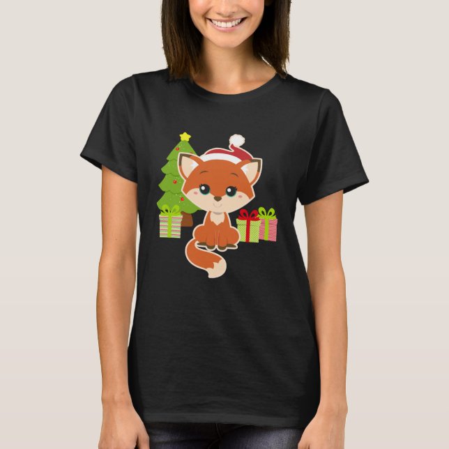 CHRISTMAS FOX Toddler Girls Kid Cute Wolf Dog  Mom T Shirt (Framsida)
